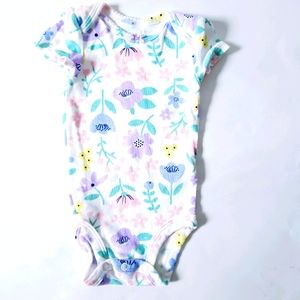 3M Floral Onesie Bodysuit Pink Purple Green